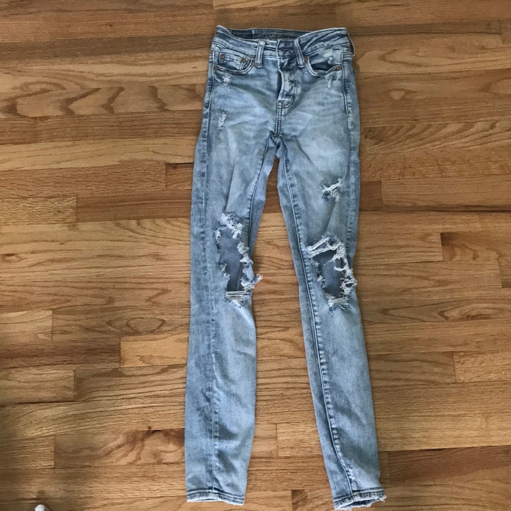awesome acid wash skinny american eagle jeans!